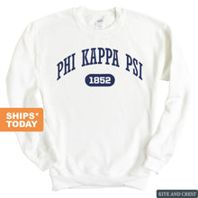 Load image into Gallery viewer, Phi Kappa Psi Sweatshirt - Phi Psi Fraternal Arch Crewneck Sweatshirt - Kite and Crest
