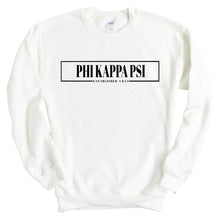 Load image into Gallery viewer, Phi Kappa Psi Sweatshirt - Phi Psi Fraternal Block Crewneck Sweatshirt - Kite and Crest
