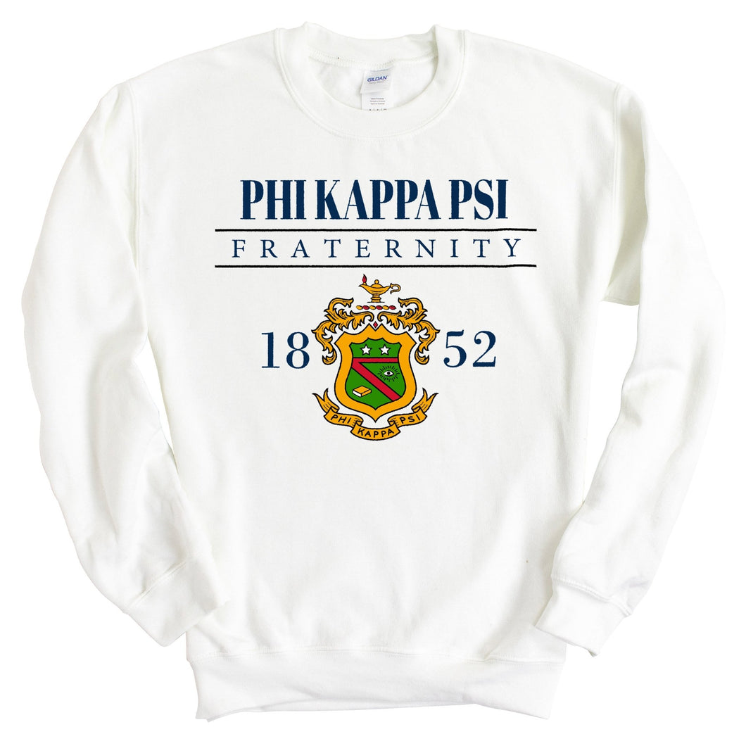 Phi Kappa Psi Sweatshirt - Phi Psi Large Crest Crewneck Sweatshirt - Kite and Crest