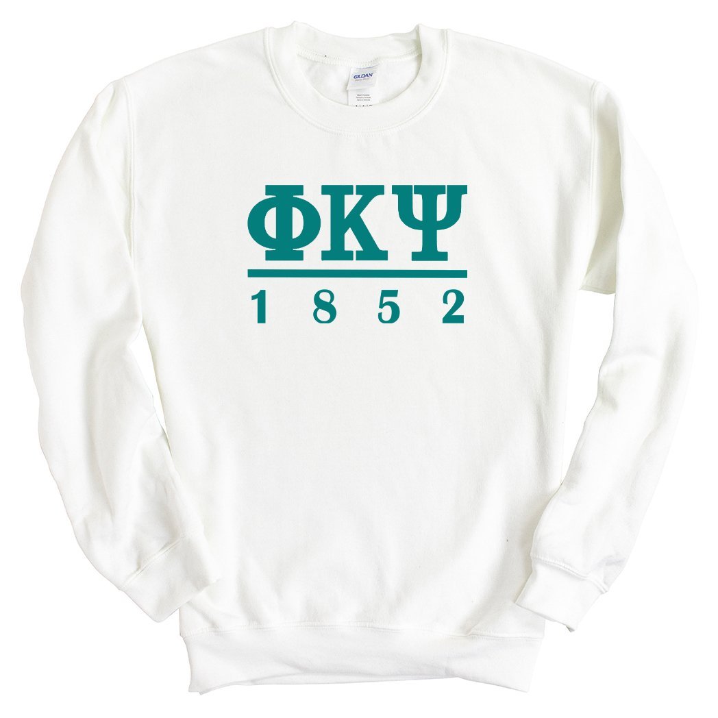 Phi Kappa Psi Sweatshirt - Phi Psi Lettered Basic Crewneck Sweatshirt - Kite and Crest