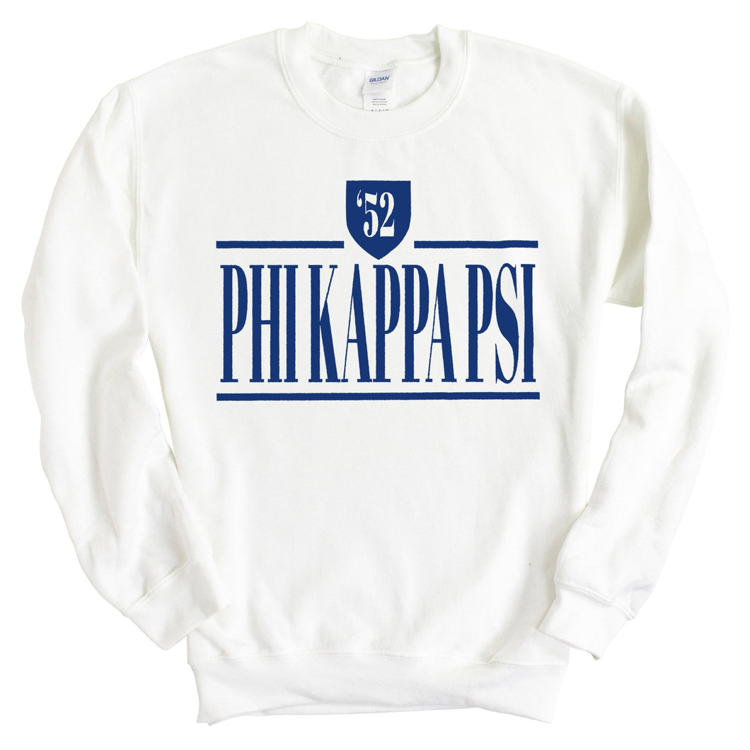 Phi Kappa Psi Sweatshirt - Phi Psi Shield Crewneck Sweatshirt - Kite and Crest