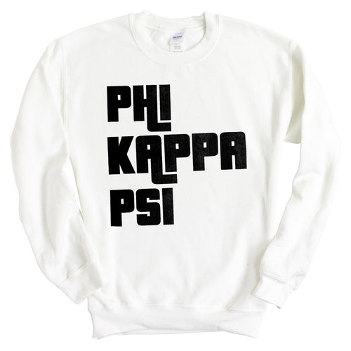 Phi Kappa Psi Sweatshirt - Phi Psi Stacked Letters Crewneck Sweatshirt - Kite and Crest