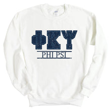 Load image into Gallery viewer, Phi Kappa Psi Sweatshirt - Phi Psi Washed Letters Crewneck Sweatshirt - Kite and Crest
