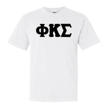 Load image into Gallery viewer, Phi Kappa Sigma Basic Black Letters Comfort Colors T-Shirt - Fraternity Tee - Kite and Crest

