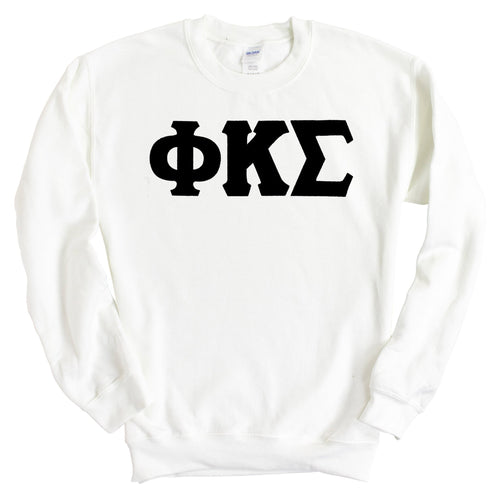 Phi Kappa Sigma Basic Black Letters Sweatshirt - Fraternity Crewneck Sweatshirt - Kite and Crest