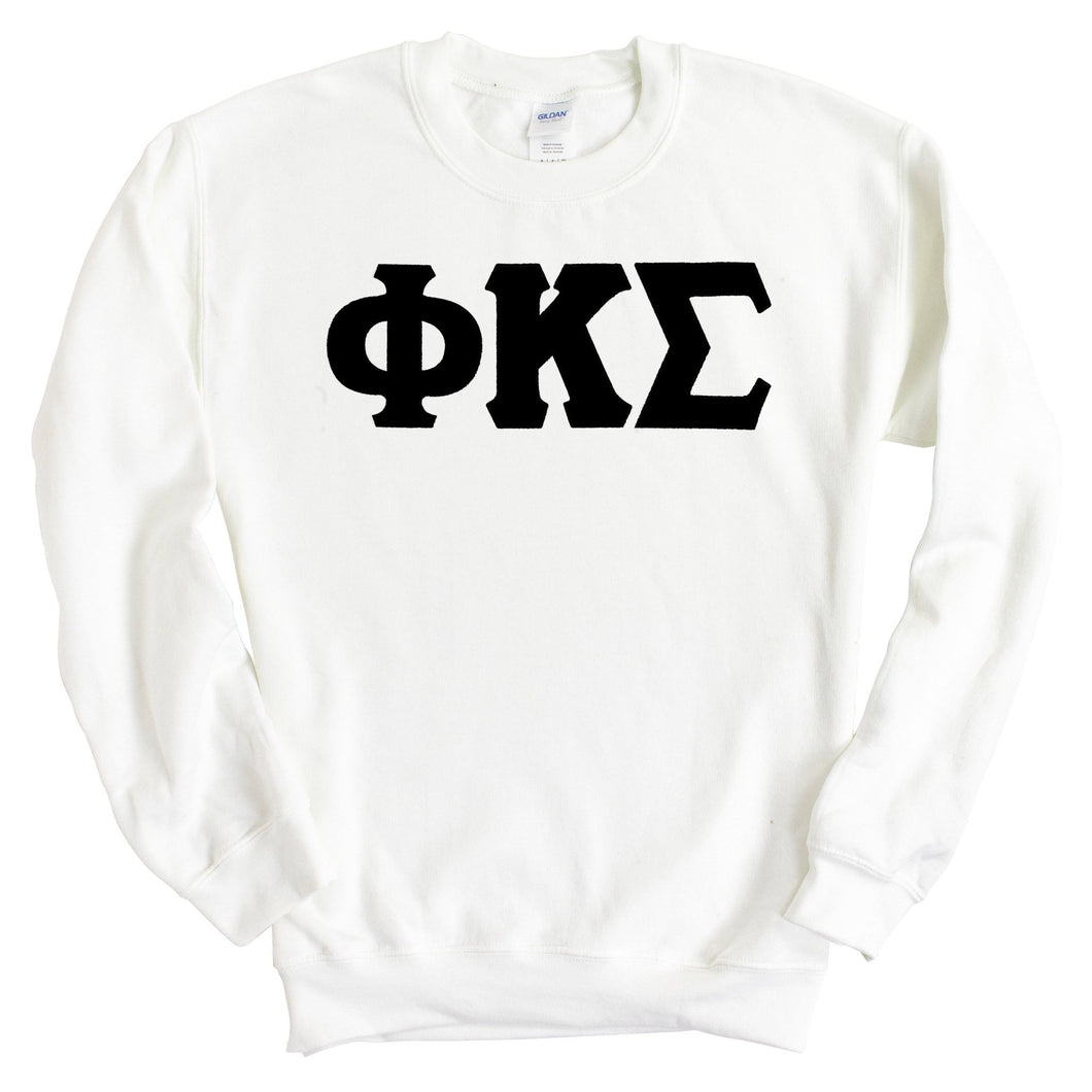 Phi Kappa Sigma Basic Black Letters Sweatshirt - Fraternity Crewneck Sweatshirt - Kite and Crest