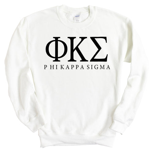 Phi Kappa Sigma Block Letter Sweatshirt - Fraternity Crewneck Sweatshirt - Kite and Crest