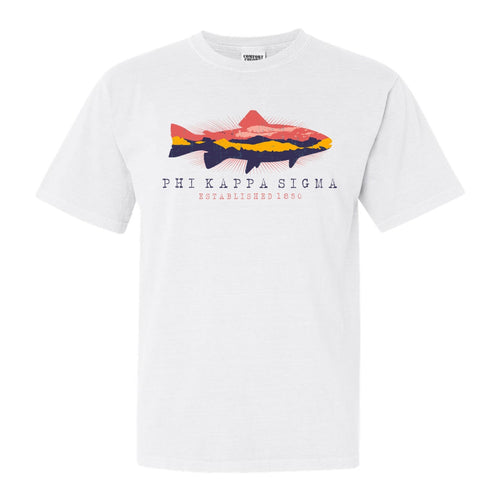 Phi Kappa Sigma Fishing Comfort Colors T-Shirt - Fraternity Tee - Kite and Crest