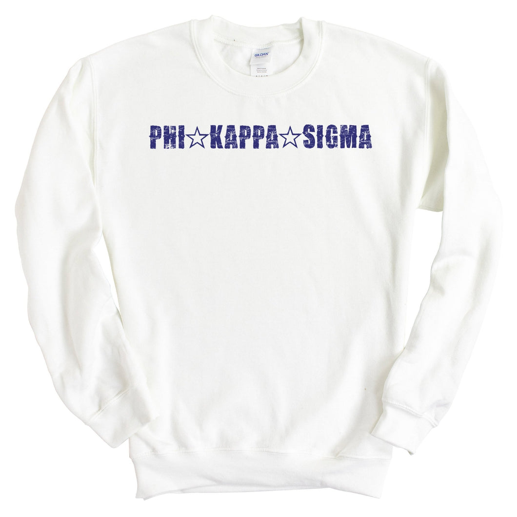 Phi Kappa Sigma Fraternal Star Sweatshirt - Fraternity Crewneck Sweatshirt - Kite and Crest