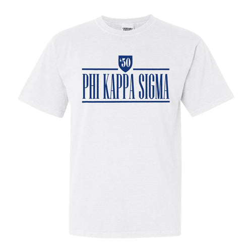 Phi Kappa Sigma Shield Comfort Colors T-Shirt - Fraternity Tee - Kite and Crest