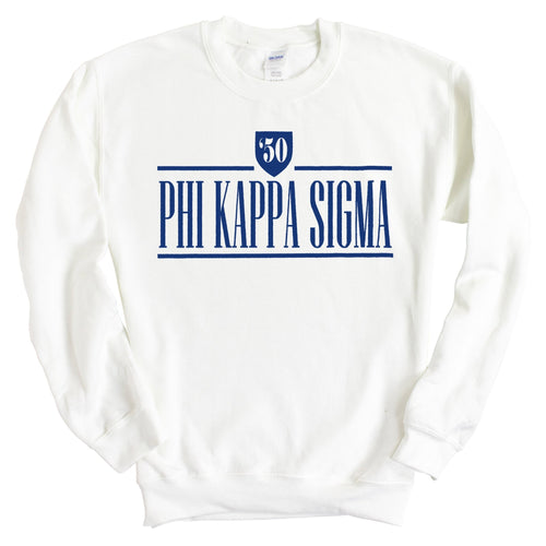 Phi Kappa Sigma Shield Sweatshirt - Fraternity Crewneck Sweatshirt - Kite and Crest