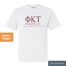 Load image into Gallery viewer, Phi Kappa Tau Comfort Colors T-Shirt - Phi Tau Basic Lined Shirt - Kite and Crest
