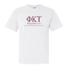 Load image into Gallery viewer, Phi Kappa Tau Comfort Colors T-Shirt - Phi Tau Basic Lined Shirt - Kite and Crest

