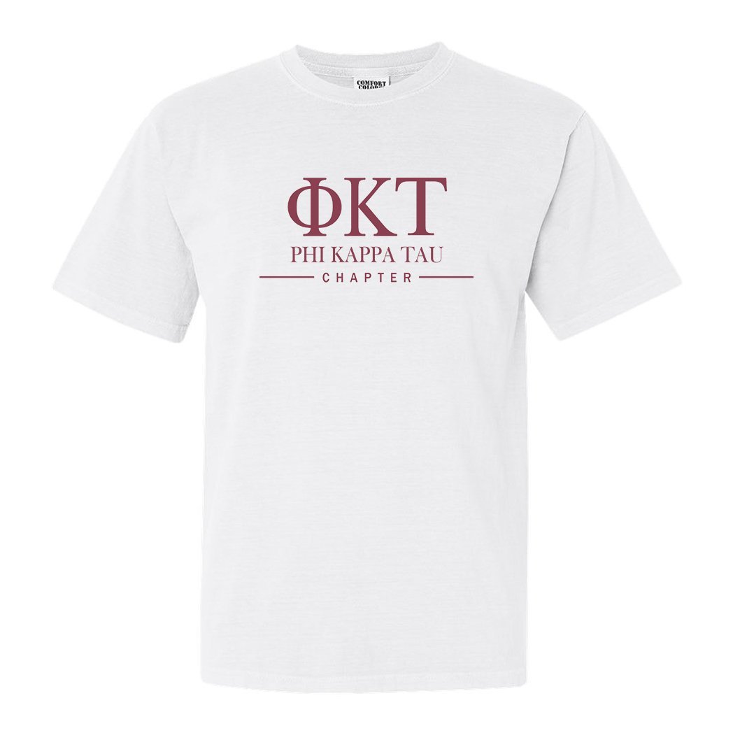 Phi Kappa Tau Comfort Colors T-Shirt - Phi Tau Basic Lined Shirt - Kite and Crest