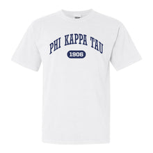 Load image into Gallery viewer, Phi Kappa Tau Comfort Colors T-Shirt - Phi Tau Fraternal Arch Shirt - Kite and Crest
