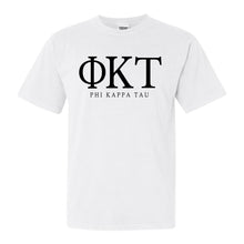 Load image into Gallery viewer, Phi Kappa Tau Comfort Colors T-Shirt - Phi Tau Fraternal Block Shirt - Kite and Crest
