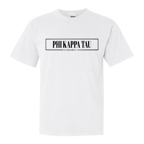 Phi Kappa Tau Comfort Colors T-Shirt - Phi Tau Fraternal Block Shirt - Kite and Crest