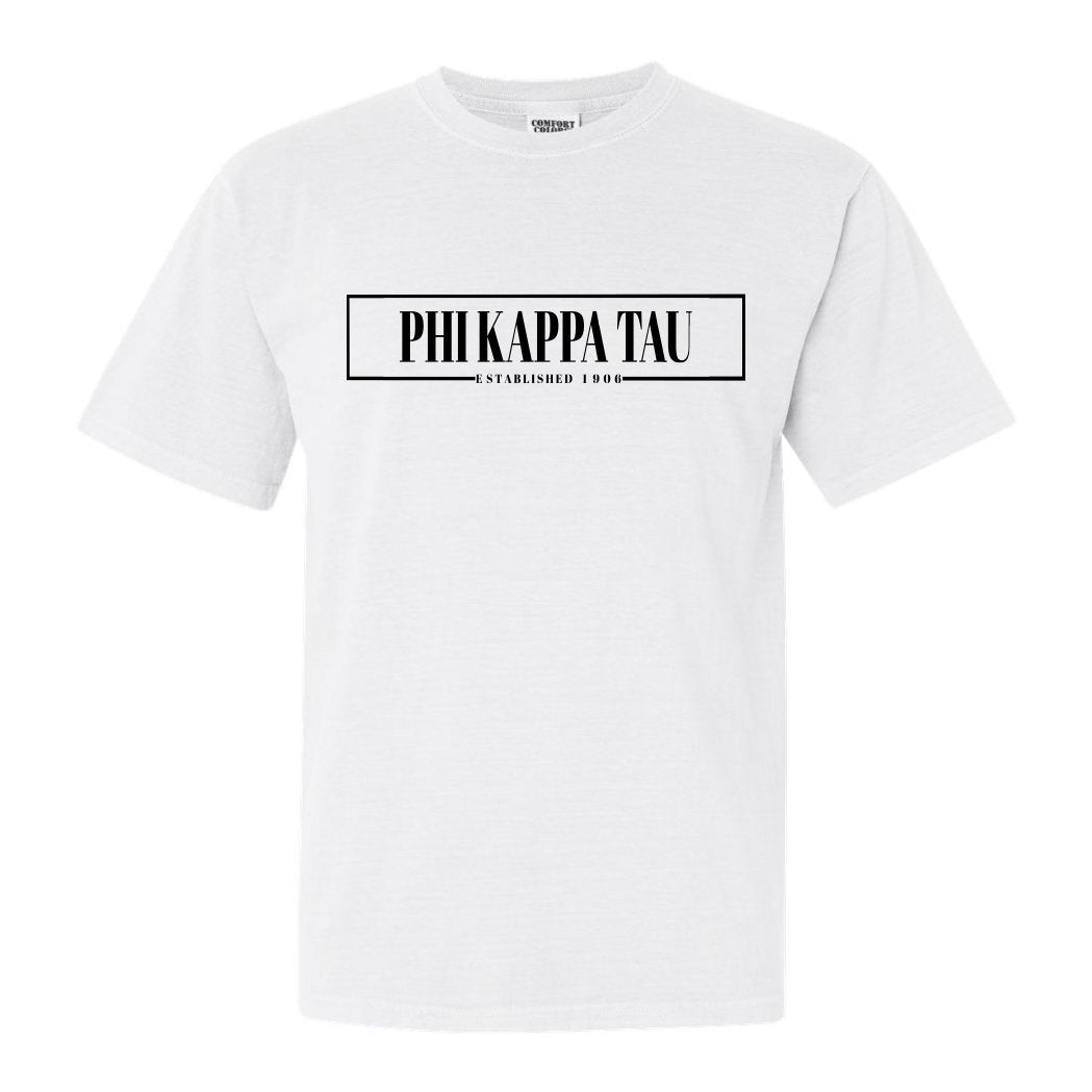 Phi Kappa Tau Comfort Colors T-Shirt - Phi Tau Fraternal Block Shirt - Kite and Crest