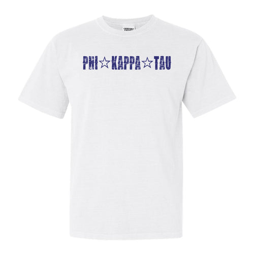 Phi Kappa Tau Comfort Colors T-Shirt - Phi Tau Fraternal Star Shirt - Kite and Crest