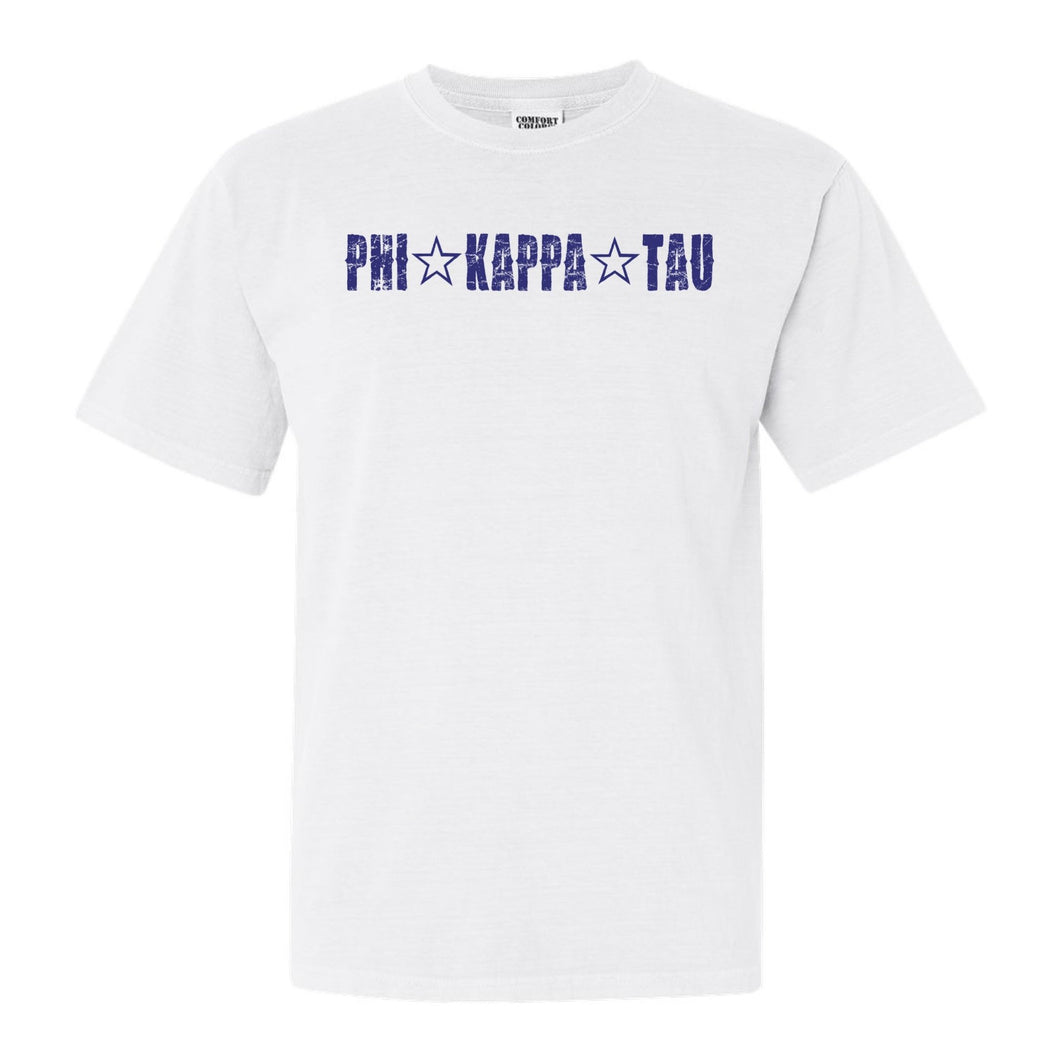 Phi Kappa Tau Comfort Colors T-Shirt - Phi Tau Fraternal Star Shirt - Kite and Crest