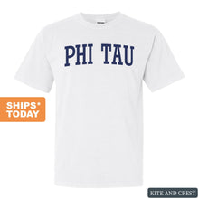 Load image into Gallery viewer, Phi Kappa Tau Comfort Colors T-Shirt - Phi Tau Intrinsic Lettered Shirt - Kite and Crest
