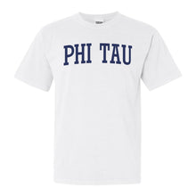Load image into Gallery viewer, Phi Kappa Tau Comfort Colors T-Shirt - Phi Tau Intrinsic Lettered Shirt - Kite and Crest
