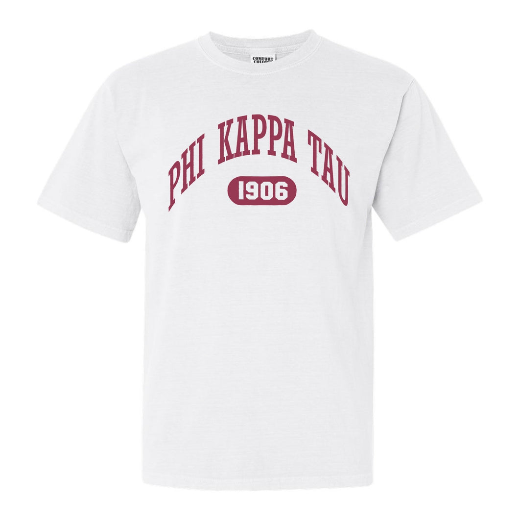 Phi Kappa Tau Comfort Colors T-Shirt - Phi Tau Large Athletic Shirt - Kite and Crest