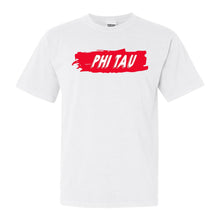 Load image into Gallery viewer, Phi Kappa Tau Comfort Colors T-Shirt - Phi Tau Red Slash Shirt - Kite and Crest

