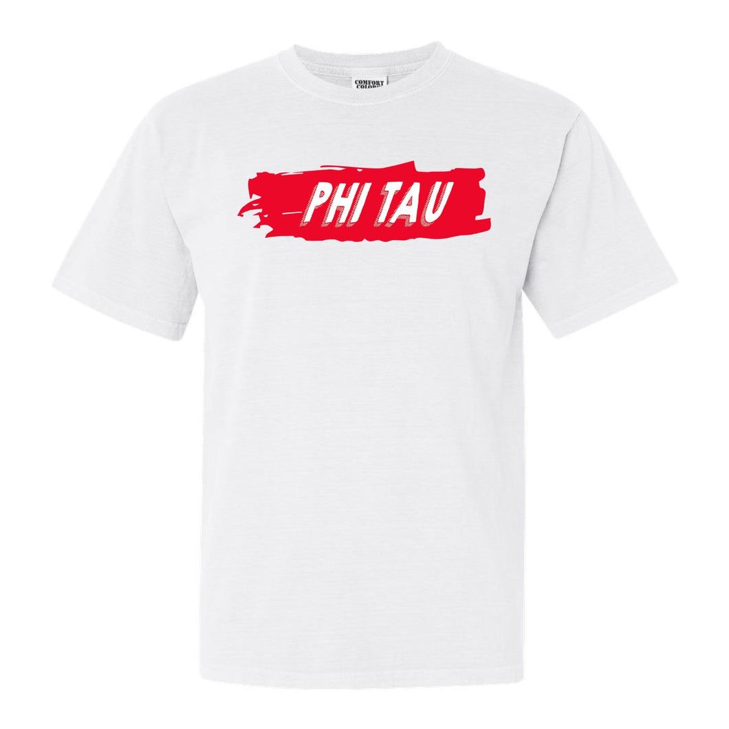 Phi Kappa Tau Comfort Colors T-Shirt - Phi Tau Red Slash Shirt - Kite and Crest