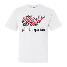Load image into Gallery viewer, Phi Kappa Tau Comfort Colors T-Shirt - Phi Tau Red Whale Shirt - Kite and Crest
