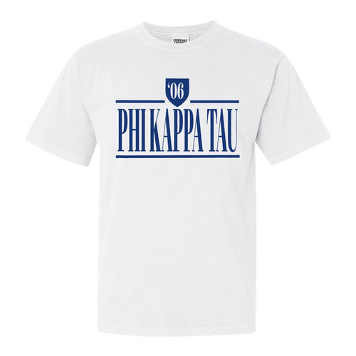 Phi Kappa Tau Comfort Colors T-Shirt - Phi Tau Shield Shirt - Kite and Crest