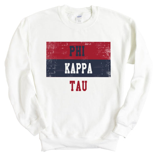 Phi Kappa Tau Sweatshirt - Phi Tau Colorful Stripe Crewneck Sweatshirt - Kite and Crest