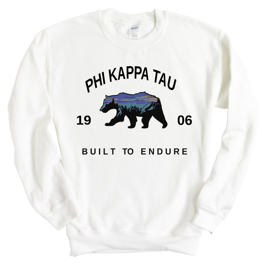 Phi Kappa Tau Sweatshirt - Phi Tau Fraternal Bear Crewneck Sweatshirt - Kite and Crest