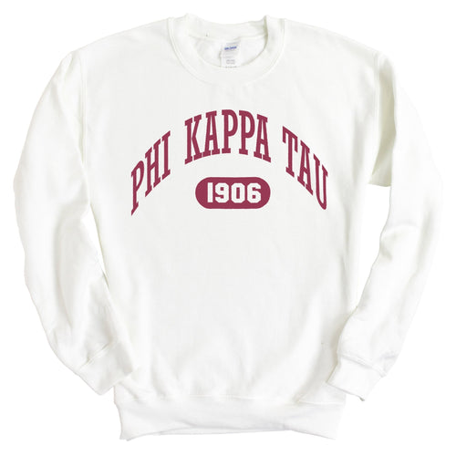 Phi Kappa Tau Sweatshirt - Phi Tau Large Athletic Crewneck Sweatshirt - Kite and Crest