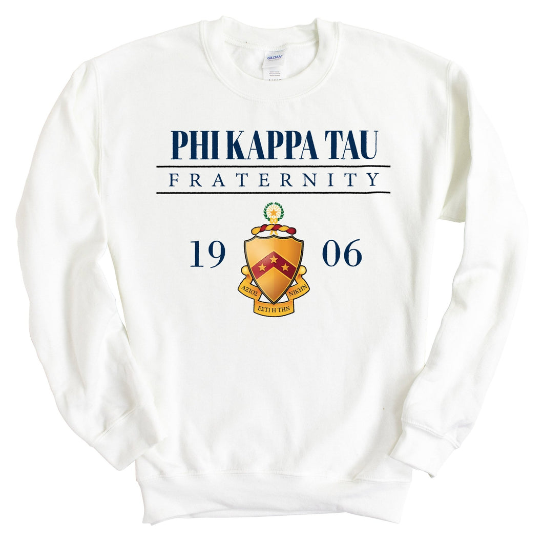 Phi Kappa Tau Sweatshirt - Phi Tau Large Crest Crewneck Sweatshirt - Kite and Crest