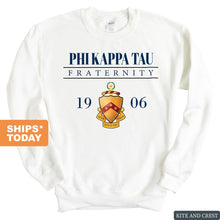 Load image into Gallery viewer, Phi Kappa Tau Sweatshirt - Phi Tau Large Crest Crewneck Sweatshirt - Kite and Crest
