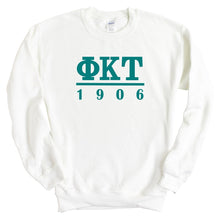 Load image into Gallery viewer, Phi Kappa Tau Sweatshirt - Phi Tau Lettered Basic Crewneck Sweatshirt - Kite and Crest
