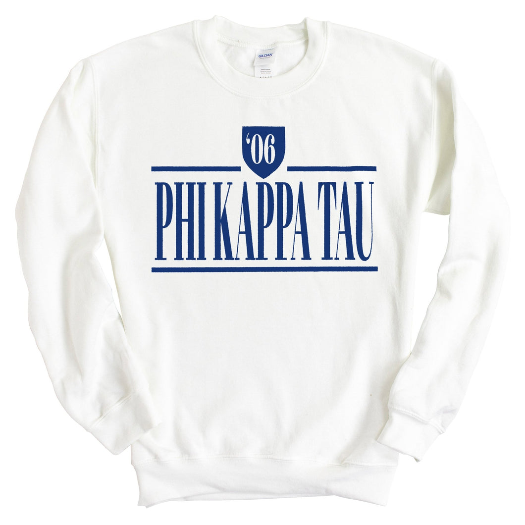 Phi Kappa Tau Sweatshirt - Phi Tau Shield Crewneck Sweatshirt - Kite and Crest