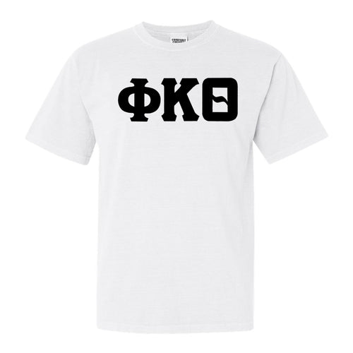 Phi Kappa Theta Basic Black Letters Comfort Colors T-Shirt - Fraternity Tee - Kite and Crest