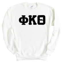 Load image into Gallery viewer, Phi Kappa Theta Basic Black Letters Sweatshirt - Fraternity Crewneck Sweatshirt - Kite and Crest
