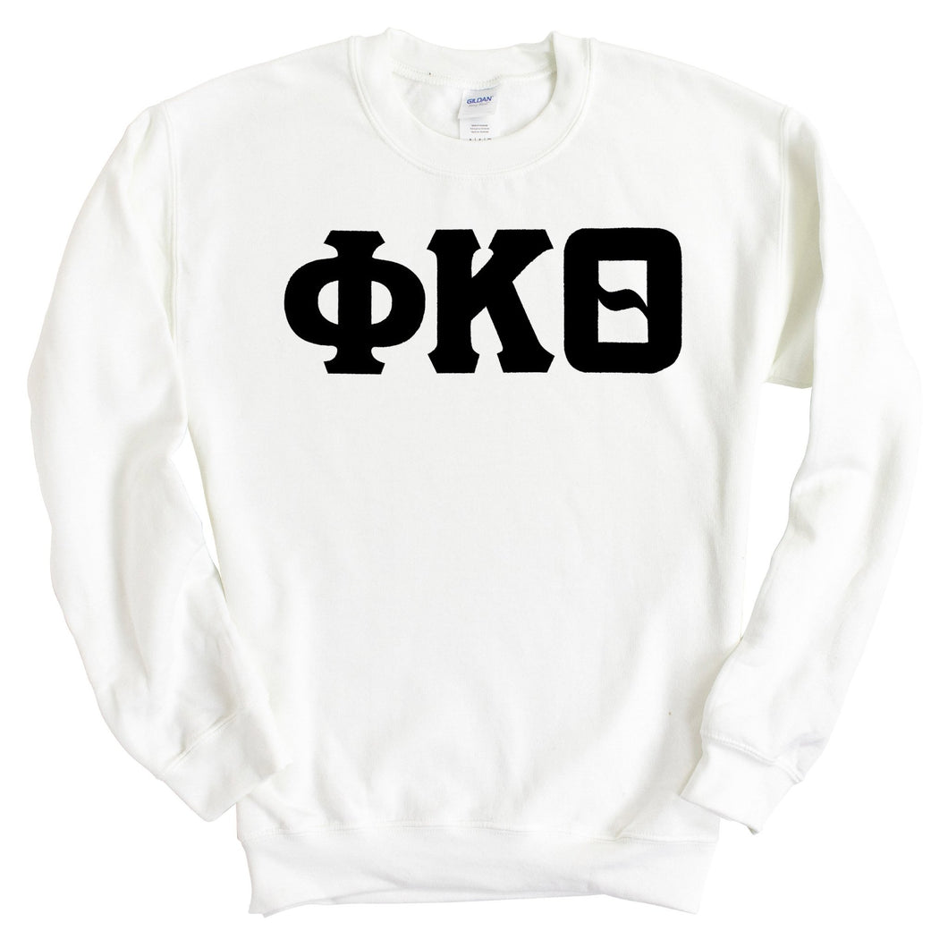 Phi Kappa Theta Basic Black Letters Sweatshirt - Fraternity Crewneck Sweatshirt - Kite and Crest