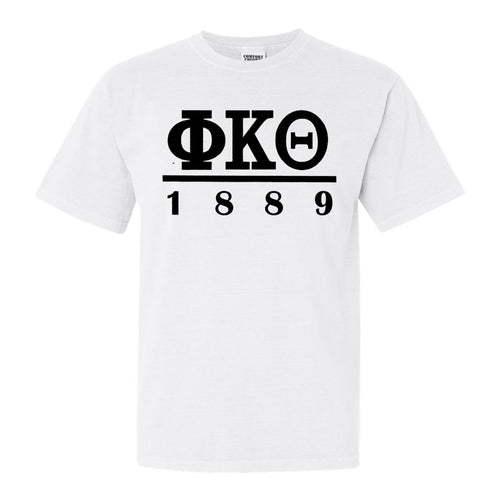 Phi Kappa Theta Black Letter Comfort Colors T-Shirt - Fraternity Tee - Kite and Crest