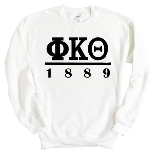 Phi Kappa Theta Black Letter Sweatshirt - Fraternity Crewneck Sweatshirt - Kite and Crest