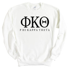 Load image into Gallery viewer, Phi Kappa Theta Block Letter Sweatshirt - Fraternity Crewneck Sweatshirt - Kite and Crest
