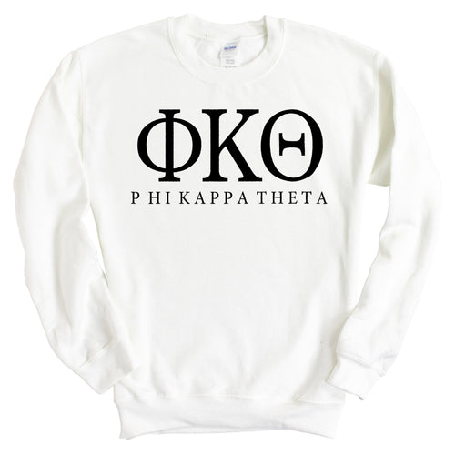 Phi Kappa Theta Block Letter Sweatshirt - Fraternity Crewneck Sweatshirt - Kite and Crest