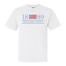 Load image into Gallery viewer, Phi Kappa Theta Flag Year Comfort Colors T-Shirt - Fraternity Tee - Kite and Crest
