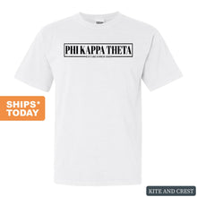Load image into Gallery viewer, Phi Kappa Theta Fraternal Block Comfort Colors T-Shirt - Fraternity Tee - Kite and Crest
