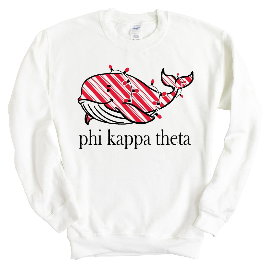 Phi Kappa Theta Red Whale Sweatshirt - Fraternity Crewneck Sweatshirt - Kite and Crest