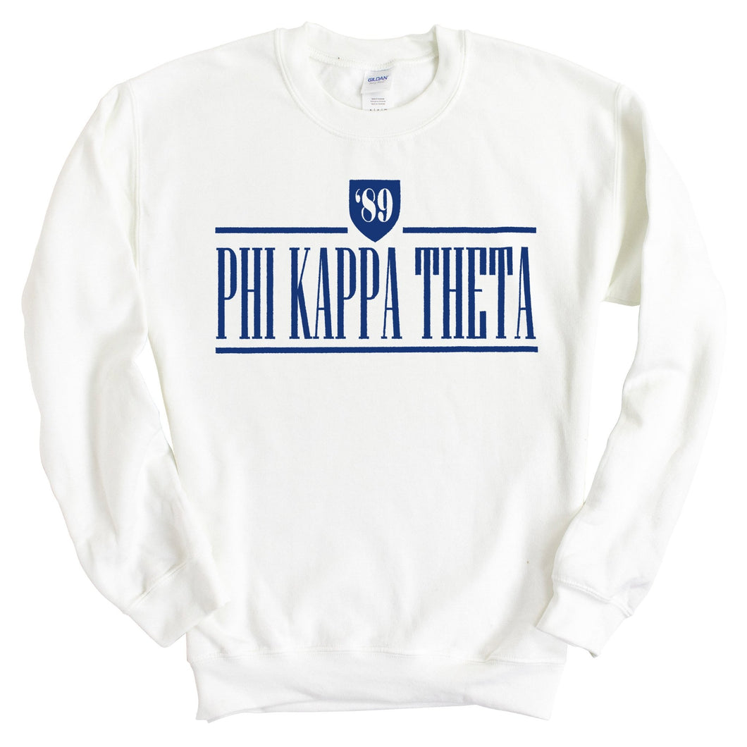 Phi Kappa Theta Shield Sweatshirt - Fraternity Crewneck Sweatshirt - Kite and Crest