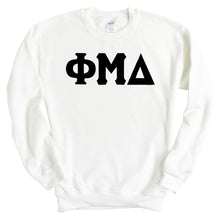 Load image into Gallery viewer, Phi Mu Delta Basic Black Letters Sweatshirt - Fraternity Crewneck Sweatshirt - Kite and Crest
